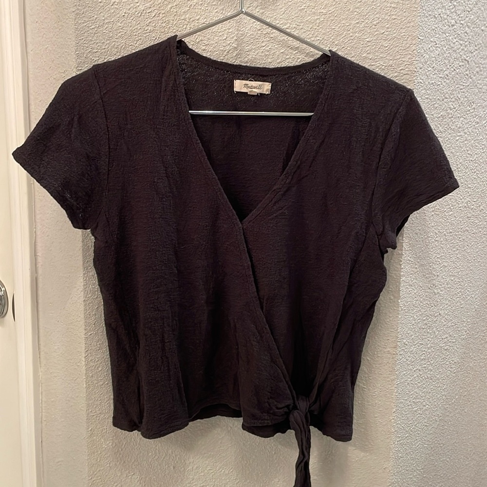 Madewell women’s v-neck top medium black